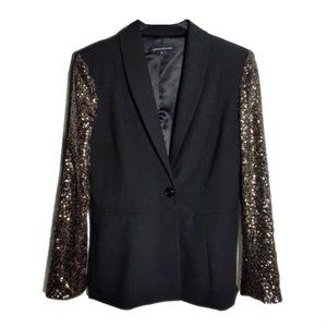 Foreign Exchange Sequin Sleeved Long Blazer